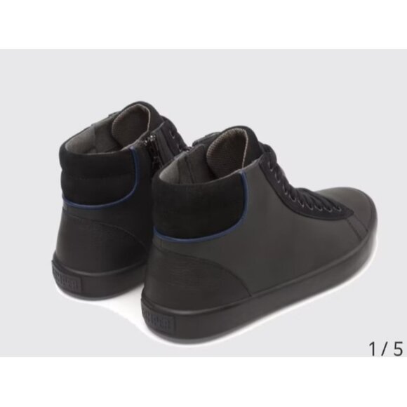 Camper High Top Leather Sneakers Black Men’s 41 | K300159 Zip Lace Casual Shoes - Picture 9 of 16